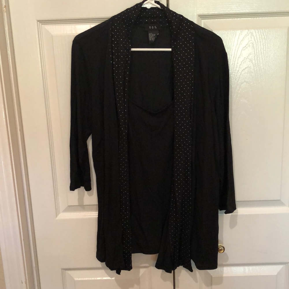 Black Cardigan with built in Tank (NWOT)